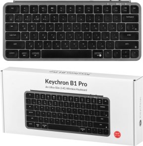 Клавіатура компактна Keychron B1 Pro ENG/UKR WL/BT/USB Space Gray (B1P-K1-UA)