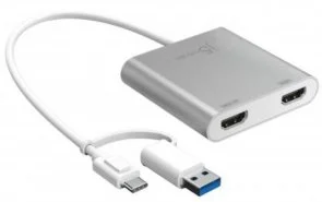 Фото: Перехідник J5create AM/Type-C / 2xHDMI (JCA365-N) № 2 | KTC