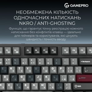 Клавіатура GamePro Asgard Ragnar MK285BK WL/BT/USB Black