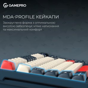 Клавіатура, GamePro Asgard Yord MK266BL WL/BT/USB, Blue ( Gaming )