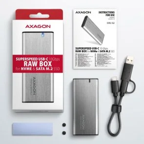 Фото: Кишеня зовнішня Axagon EEM2-SG2 Silver № 3 | KTC
