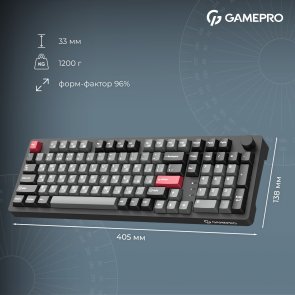 Клавіатура GamePro Asgard Drakkar MK305BK WL/BT/USB Black