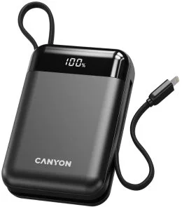 Фото: Батарея універсальна Canyon OnPower 204 20000mAh 22.5W Built-In USB-C / Lightning (CNS-CPB204B) № 2 | KTC