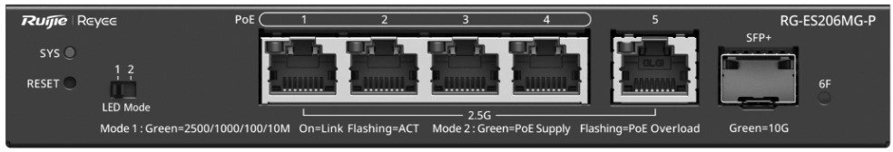 Комутатор Ruijie Reyee RG-ES206MG-P