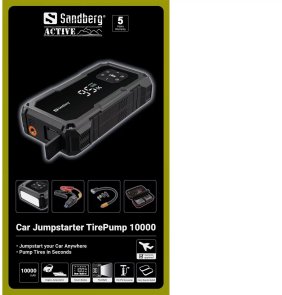 Батарея універсальна Sandberg Car Jumpstarter TirePump 10000mAh, 1xUSB, 2.4A + Ліхтар