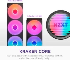 Фото: Система рідинного охолодження NZXT Kraken Core 360 RGB (RL-KR36C-B1) № 10 | KTC