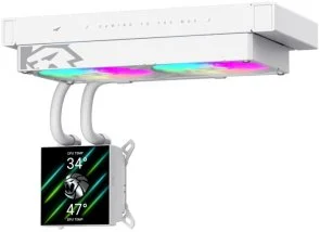 Фото: Система рідинного охолодження Gamemax GLACIER 240 LCD WH № 5 | KTC