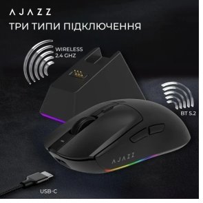 Миша Ajazz AJ139 V2 MC WL/BT/USB Red (AJ139-V2-MC-R)