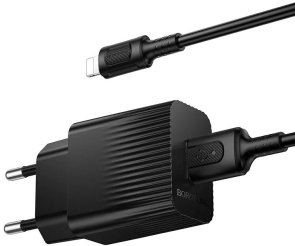 Зарядний пристрій BOROFONE BAS71A Source Black with AM/Lightning (6941991122576)