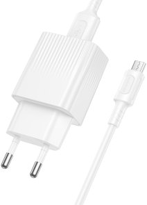 Зарядний пристрій BOROFONE BAS71A Source White with AM/MicroB (6941991122606)