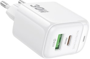 Зарядний пристрій BOROFONE BAS45A Potential PD QC3.0 30W White (6941991113871)