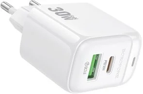 Фото: Зарядний пристрій BOROFONE BAS45A Potential PD QC3.0 30W White (6941991113871) № 2 | KTC