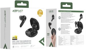 Гарнітура вакуумна Acefast W3 TWS Bluetooth, Black