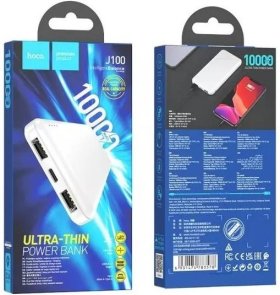 Батарея універсальна Hoco J100 10000mAh, 2xUSB, 2.1A, White