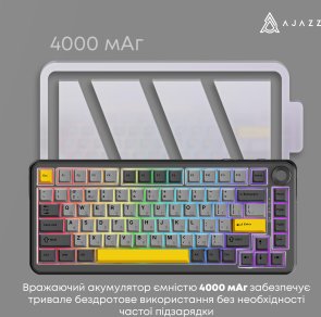 Клавіатура Ajazz AK820 Max Plus Daydream Switch RGB WL/BT/USB Black (AK820MAX-DD-BGY)