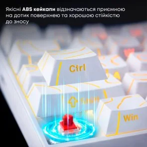 Фото: Клавіатура Ajazz NK68 Red Switch Side Contour White (NK68-R-S-W) № 10 | KTC