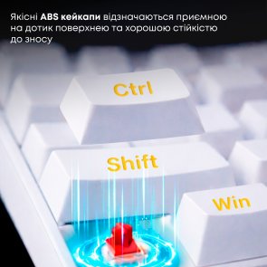 Клавіатура, Ajazz NK68 Red Switch ENG/UKR USB, White ( Gaming )