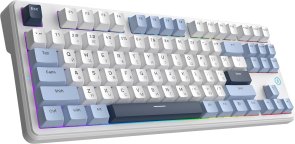 Клавіатура Ajazz AK870 V2 Flying Fish Switch ENG/UKR USB Blue/White/Blue (AK870-V2-FF-BWB)