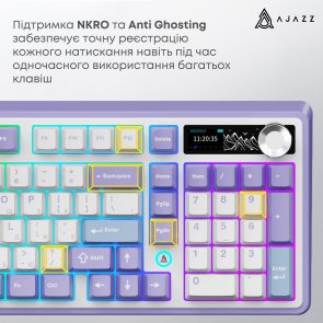 Клавіатура Ajazz AK980 V2 Gift Switch V2 WL/BT/USB Purple/White/Blue (AK980-V2-G-PWB)