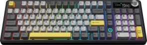Клавіатура, Ajazz AK870 V2 Maillard Switch ENG/UKR WL/BT/USB, Black/Grey/Yellow ( Gaming )