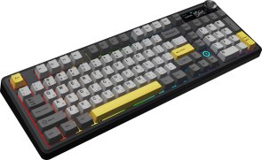 Клавіатура, Ajazz AK870 V2 Maillard Switch ENG/UKR WL/BT/USB, Black/Grey/Yellow ( Gaming )
