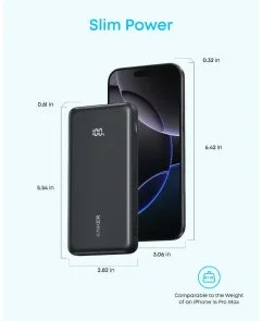 Фото: Батарея універсальна Anker 10000mAh 22.5W Built-In USB-C Cable Black (A110DH11) № 8 | KTC