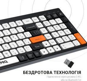 Клавіатура, OfficePro SK985BO WL/BT, Black/White