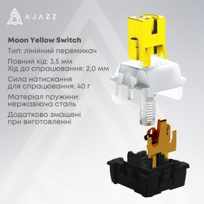 Клавіатура Ajazz AK650 Moon Yellow Switches ENG/UKR Gray/White/Yellow (AK650-MY-GWY)