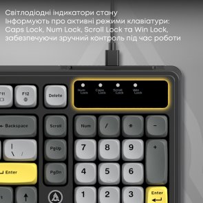 Клавіатура Ajazz AF98 USB Black/Gray/Yellow (AF98-BGY)