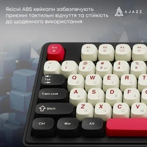 Фото: Клавіатура Ajazz AF98 Plus USB/WL/BT Black/White/Red (AF98-PLUS-BSR) № 12 | KTC