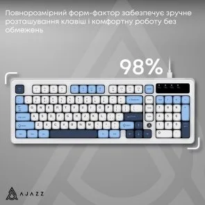 Фото: Клавіатура Ajazz AF98 USB Glacier Blue (AF98-GB) № 8 | KTC