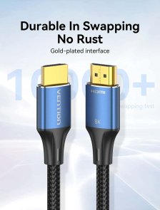 Кабель Vention HDMI/HDMI 1.5m 8K Blue Aluminum Alloy Type (ALGLG)