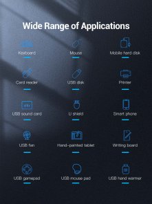 Хаб USB 2.0 4 Port Vention, 0.15m, Black