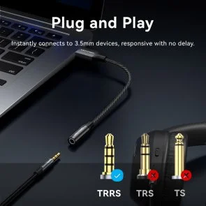 Фото: Перехідник Vention USB-A M / Jack 3.5mm 0.25m Black (CVEBC) № 2 | KTC