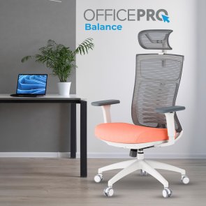 Крісло OfficePro Balance OC550-W-DG-OR White/Dark Gray/Orange