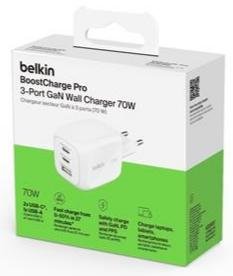 Зарядний пристрій Belkin BoostCharge Pro 70W White (WCH018HQWH)
