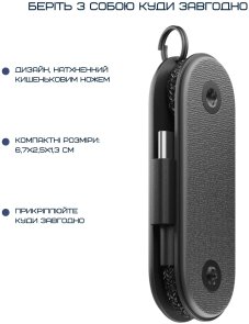 Кабель Native Union Pocket Type-C / Type-C 0.17m Black (POCK-C-BLK-NP)