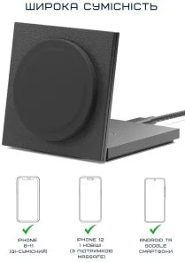 Фото: Бездротовий зарядний пристрій Native Union Rise Solo Qi2 Black (RS-SL-BLK) № 5 | KTC