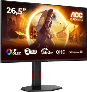 Фото: Монітор AOC Q27G4SDR - 26.5" QD-OLED / 2560×1440 / 360 Гц / Nvidia G-Sync Compatible, Adaptive Sync / Pivot / HAS № 2 | KTC