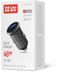 Автомобільний зарядний пристрій ColorWay 48W Gray (CW-CHA065PD-GR)