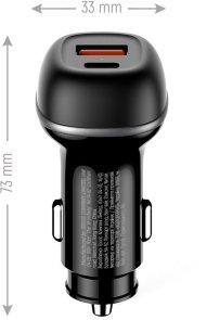 Автомобільний зарядний пристрій ColorWay 63W PD QC3.0 Black (CW-CHA067PD-BK)