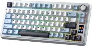 Фото: Клавіатура Aula S75 Pro ENG/UKR WL/BT/USB White (6978080502148) № 3 | KTC