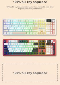 Клавіатура, Aula F108 Pro ENG/UKR WL/BT/USB, White