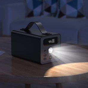 Батарея універсальна Hoco J138 Distant 60000mAh 22.5W Black with flashlight (6942007638524)