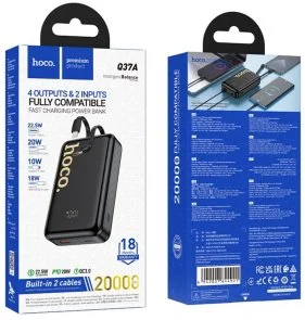 Фото: Батарея універсальна Hoco Q37A Graceful 20000mah 22.5W Black (6942007644921) № 5 | KTC