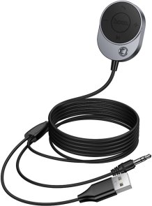 Bluetooth-ресивер Hoco E150 Path Car AUX BT Receiver with Cable Metal Gray
