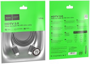Кабель Hoco US08 HDMI / HDMI v2.0 2m Black (6931474799395)