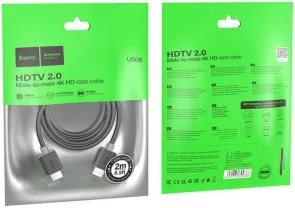 Фото: Кабель Hoco US08 HDMI / HDMI v2.0 2m Black (6931474799395) № 6 | KTC