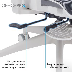 Крісло OfficePro Skyline Footrest OC750 White/Dark Gray (OC750-W-DG-DG)