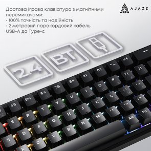 Клавіатура Ajazz AK680 Max Magnetic Switch RGB USB Black (AK680-WM-B-A)